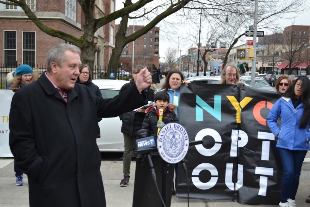 Dromm, parents-students call on nyc doe to inform parents their right to opt out of state ela & math tests